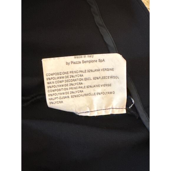 Piazza Sempione Audrey Straight-Leg Cropped Wool Navy Pants IT 50; US XL EUC - Picture 8 of 8